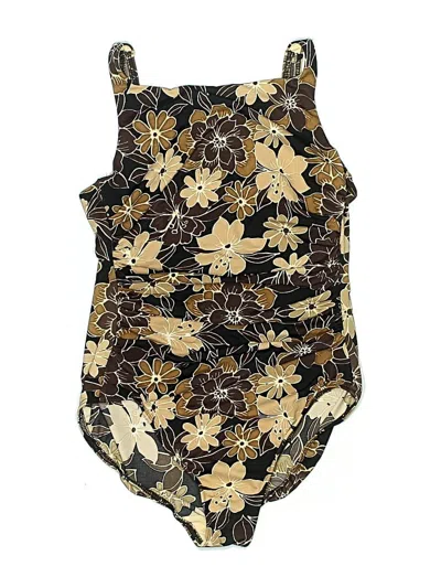 Pre-owned Lands' End One Piece Swimsuit In Gold