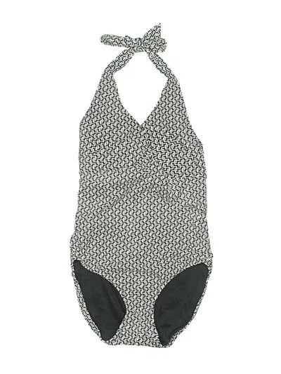 Pre-owned Lands' End One Piece Swimsuit In Gray