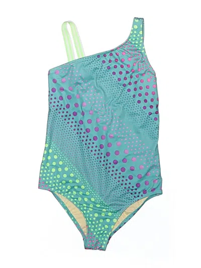 Pre-owned Lands' End One Piece Swimsuit In Green