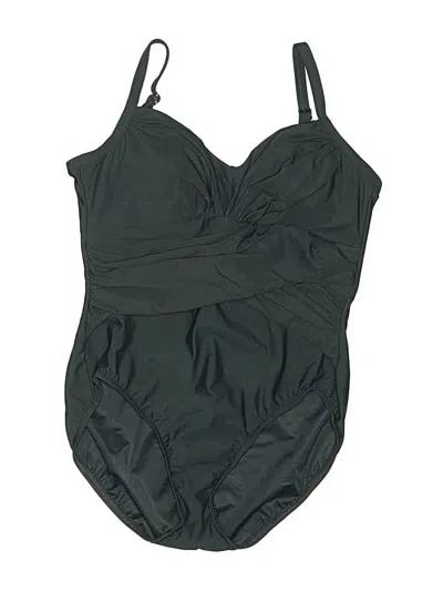 Pre-owned Lands' End One Piece Swimsuit In Green