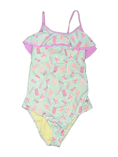 Pre-owned Lands' End One Piece Swimsuit In Green