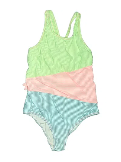 Pre-owned Lands' End One Piece Swimsuit In Green