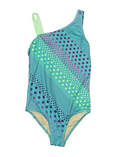 Pre-owned Lands' End One Piece Swimsuit In Green