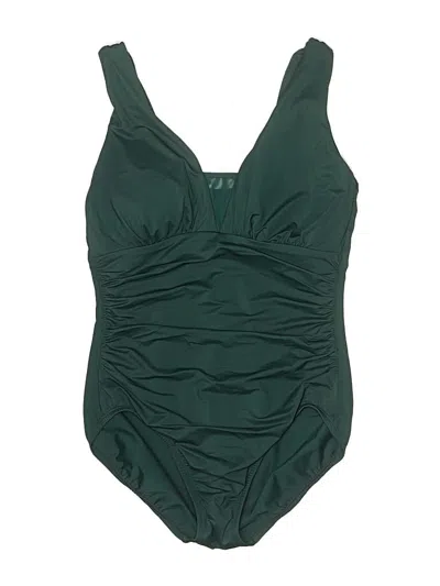 Pre-owned Lands' End One Piece Swimsuit In Green