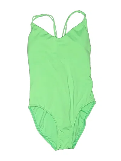 Pre-owned Lands' End One Piece Swimsuit In Green
