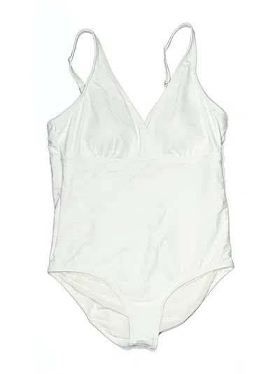 Pre-owned Lands' End One Piece Swimsuit In Ivory