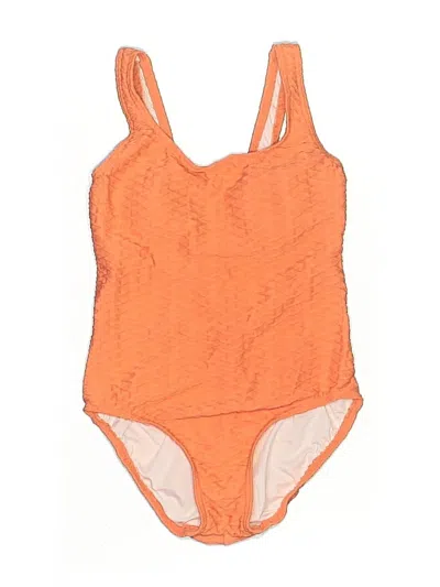 Pre-owned Lands' End One Piece Swimsuit In Orange
