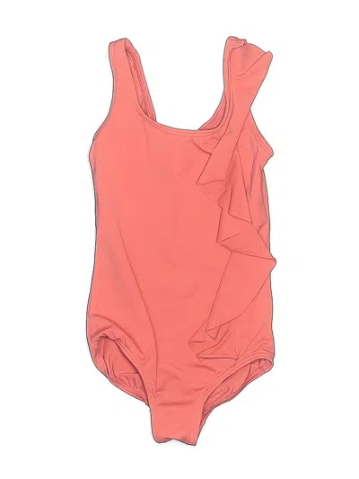 Pre-owned Lands' End Kids'  One Piece Swimsuit In Pink