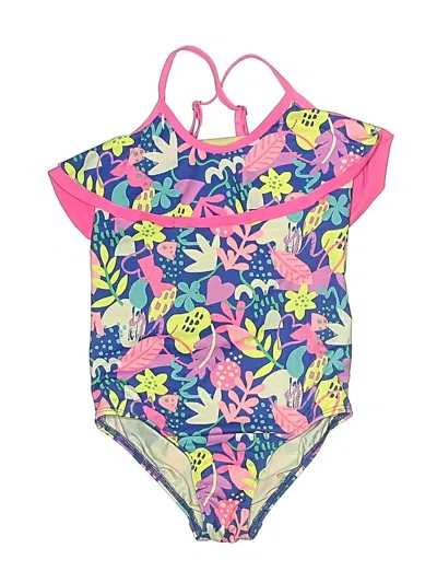 Pre-owned Lands' End Kids'  One Piece Swimsuit In Pink