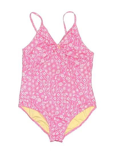Pre-owned Lands' End One Piece Swimsuit In Pink