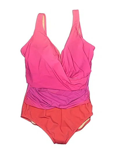 Pre-owned Lands' End One Piece Swimsuit In Pink
