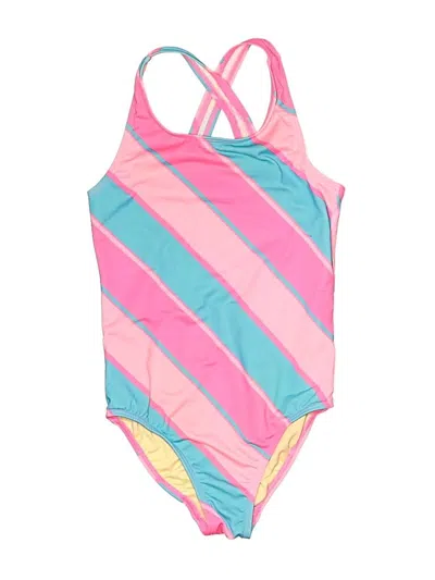 Pre-owned Lands' End Kids'  One Piece Swimsuit In Pink