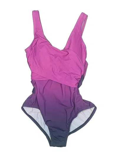 Pre-owned Lands' End One Piece Swimsuit In Purple