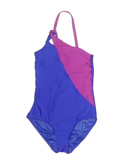 Pre-owned Lands' End One Piece Swimsuit In Purple