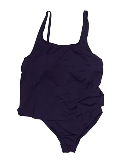 Pre-owned Lands' End One Piece Swimsuit In Purple