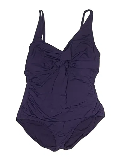 Pre-owned Lands' End One Piece Swimsuit In Purple