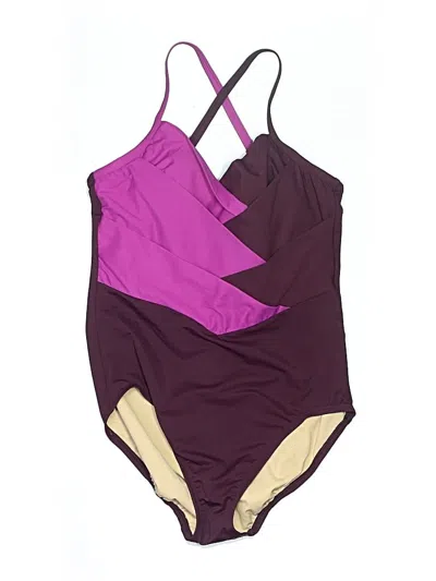 Pre-owned Lands' End One Piece Swimsuit In Purple