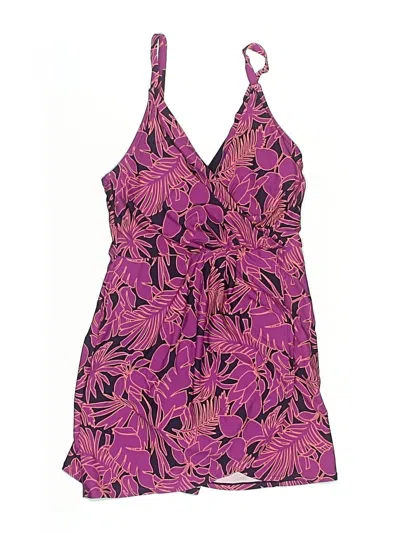 Pre-owned Lands' End One Piece Swimsuit In Purple