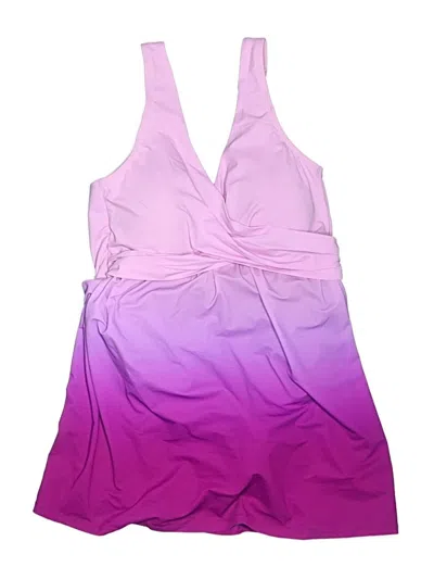 Pre-owned Lands' End One Piece Swimsuit In Purple