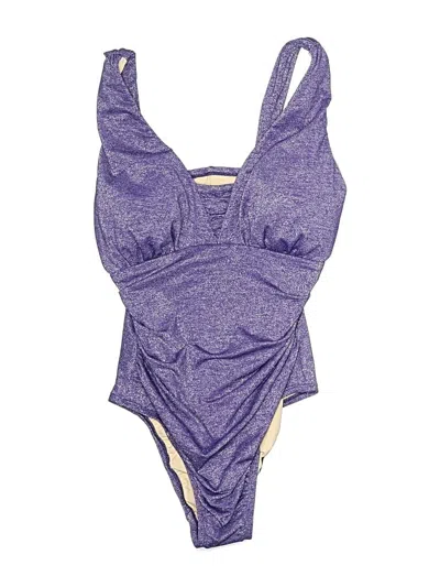 Pre-owned Lands' End One Piece Swimsuit In Purple