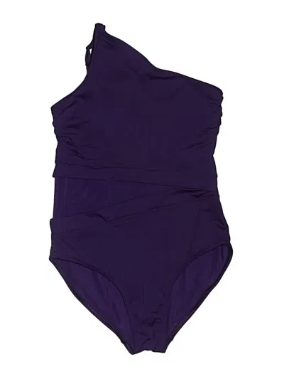 Pre-owned Lands' End One Piece Swimsuit In Purple
