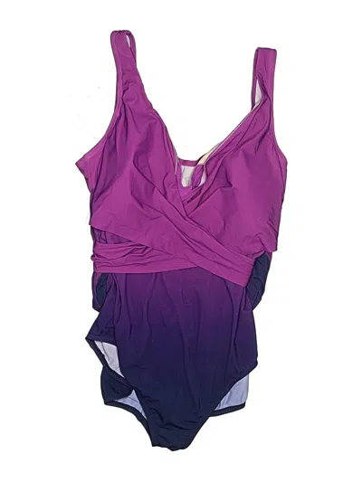 Pre-owned Lands' End One Piece Swimsuit In Purple