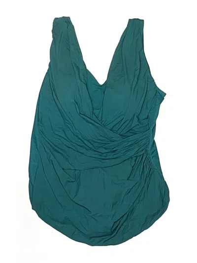 Pre-owned Lands' End One Piece Swimsuit In Teal