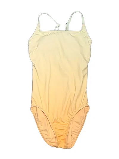 Pre-owned Lands' End One Piece Swimsuit In Yellow