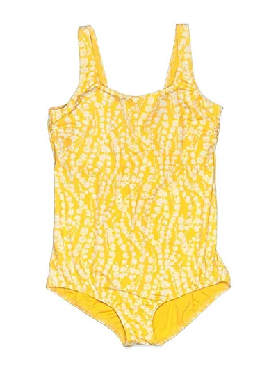 Pre-owned Lands' End One Piece Swimsuit In Yellow