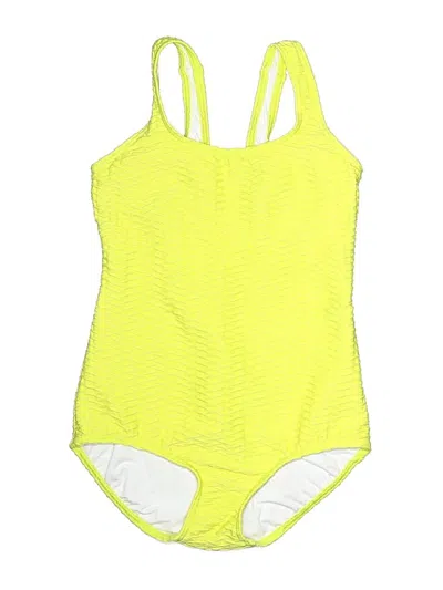 Pre-owned Lands' End One Piece Swimsuit In Yellow