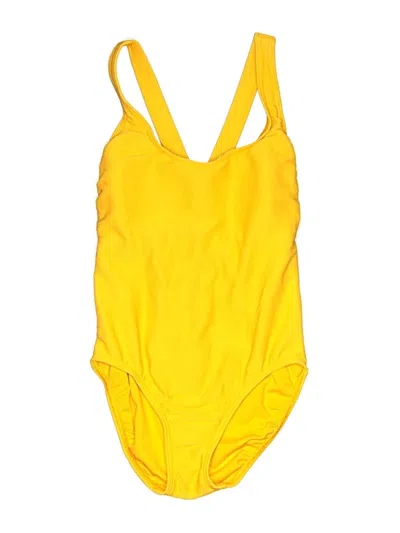 Pre-owned Lands' End One Piece Swimsuit In Yellow