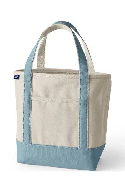 Lands' End Open Top Canvas Tote Bag In Blue