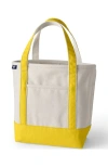 Lands' End Open Top Canvas Tote Bag In Natural/primrose Yellow