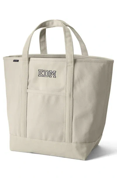 Lands' End Open Top Canvas Tote Bag In Neutral