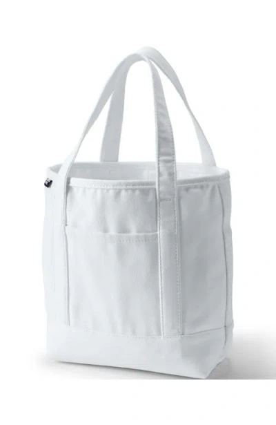 Lands' End Open Top Canvas Tote Bag In White