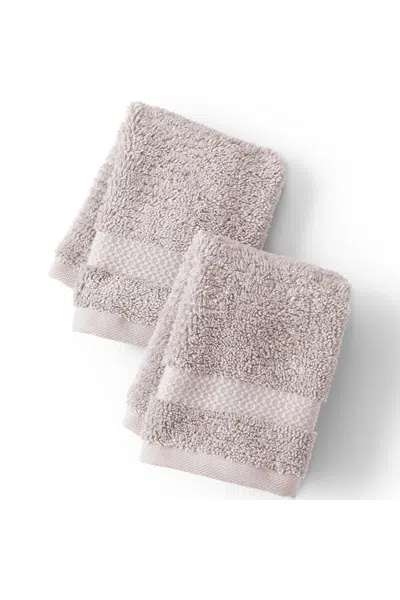 Lands' End Organic Cotton 2-piece Washcloth Set In Neutral