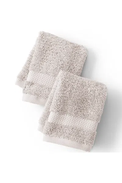 Lands' End Organic Cotton 2-piece Washcloth Set In Neutral
