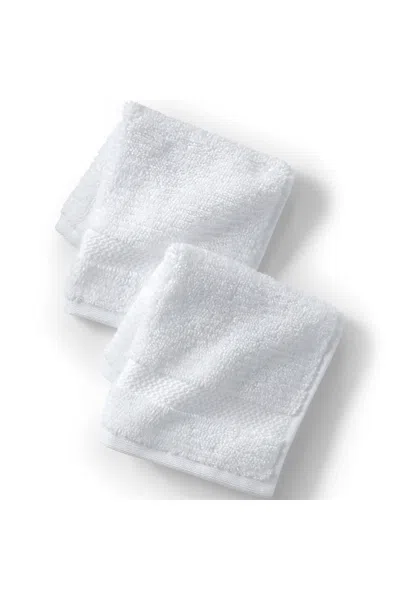 Lands' End Organic Cotton 2-piece Washcloth Set In White