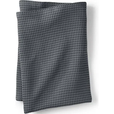 Lands' End Organic Cotton Blanket In Gray
