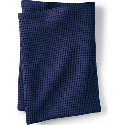 Lands' End Organic Cotton Blanket In Blue