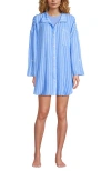 Lands' End Oversized Gauze Button Front Cover-up Shirt In Blue