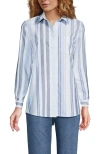 Lands' End Oxford Shirt In Blue Multi Stripe