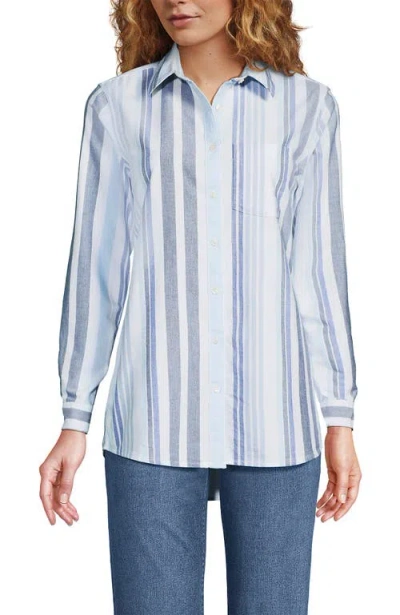 Lands' End Oxford Shirt In Blue Multi Stripe