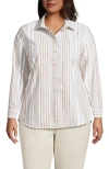 Lands' End Oxford Shirt In Harvest Bronze Founders Stripe