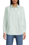 Lands' End Oxford Shirt In Icy Mint Green Stripe