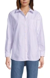 Lands' End Oxford Shirt In Lilac Petal Mini Stripe