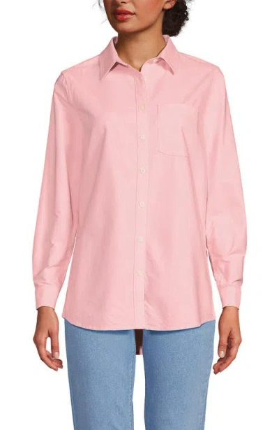 Lands' End Oxford Shirt In Sunset Coral Pink
