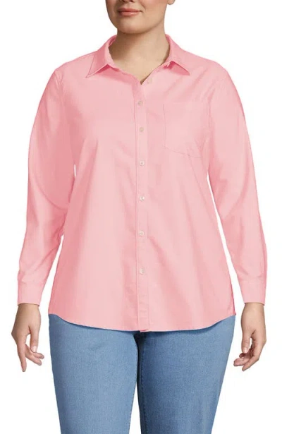 Lands' End Oxford Shirt In Sunset Coral Pink