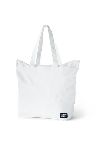 Lands' End Packable Beach Tote In White