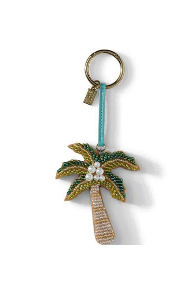 Lands' End Palm Tree Beaded Bag Charm In Green